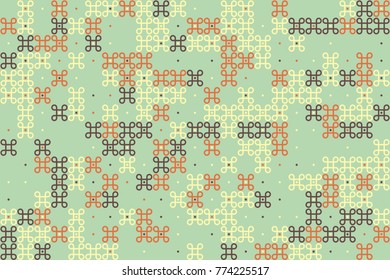 Geometric abstract seamless pattern of colored shapes