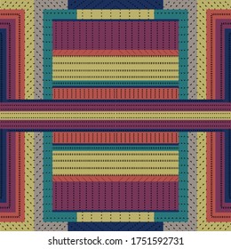 geometric abstract seamless pattern with colorful blocks 