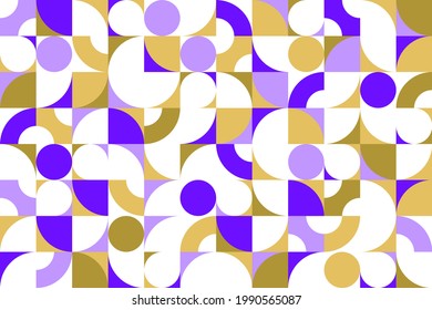 Patrón geométrico abstracto sin fisuras con elementos sencillos de geometría coloridos, fondo de fondo de papel pintado en estilo retro de los años 70, baldosas de estilo constructivo Bauhaus.