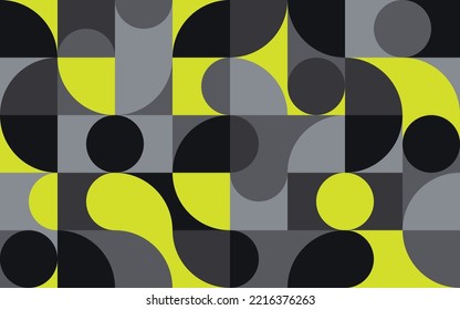 Geometric abstract seamless pattern with colorful rounded tiles endless ornament texture. Modern vector background.