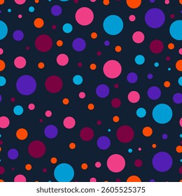 Geometric, abstract, seamless pattern, colorful circles, illustration, vector