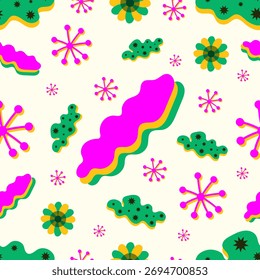 Geometric abstract seamless pattern with colorful shapes