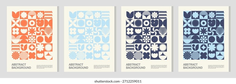 Geometric abstract seamless pattern with colorful shapes, lines, and textures. Perfect for wrapping paper, textile, wallpaper, and background design. Stylish and trendy composition for creative use.