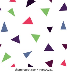 Geometric abstract seamless pattern in a flat style. Cover with a minimal design for printing. Multicolored background for your holiday.