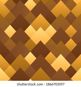 Patrón abstracto geométrico sin fisuras con gradiente de oro. Patrón de diamante, adorno escamoso. Ilustración vectorial de material para la web y la impresión, textil, scrapbooking, fondo de pantalla y fondo