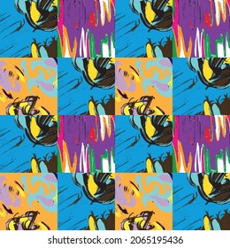 geometric abstract seamless pattern in graffiti style for your design