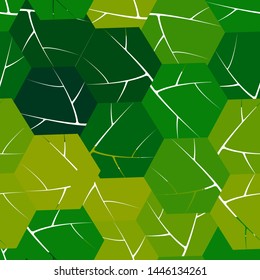 Geometric abstract Seamless pattern with Green hexagons. Structure molecule and communication. Science, technology and medical concept.