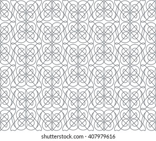Geometric abstract seamless pattern. Linear motif background. Monochrome decoration design