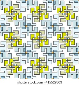 Geometric abstract seamless pattern. Linear motif background decoration design