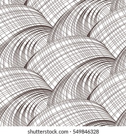 Geometric abstract seamless pattern. Linear motif background. Monochrome decoration design