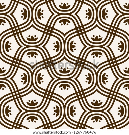 Geometric abstract seamless pattern. Linear motif background. Monochrome decoration design