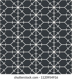 Geometric abstract seamless pattern monochrome or two colors vector
