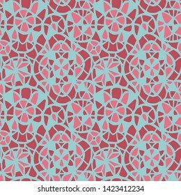 Geometric abstract seamless pattern.  Multicolored stained glass window illustration. Kaleidoscope background for textile, fabric, wrapping, carpet,  wallpaper, postcard.