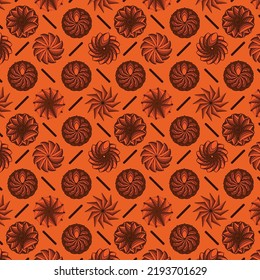 Geometric abstract seamless pattern orange Background