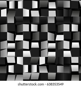 Geometric abstract seamless pattern of paper squares . vector illustration