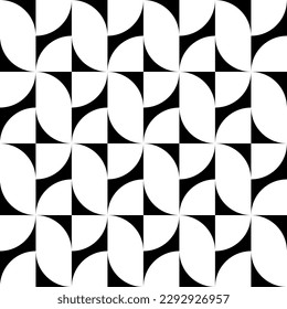 Geometric abstract seamless pattern. Repeating black color texture on isolated white background. Repeated geometry shape lattice for design prints. Modern style repeat element. Vector illustration