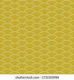 Mostaza retro de patrón abstracto geométrico sin costura. Ilustración de repetición de vectores para diseño de tela de moda o de papel pintado