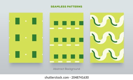 Geometric abstract seamless pattern set.