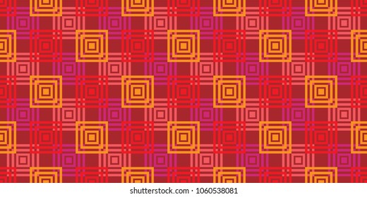 Geometric abstract seamless pattern. Squares, grid. Colorful, rainbow .Vector illustration
