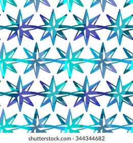 Geometric abstract seamless pattern with stars