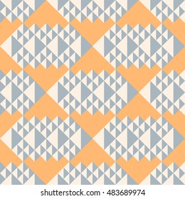 Geometric abstract seamless pattern. Triangle motif background. Simple decoration design