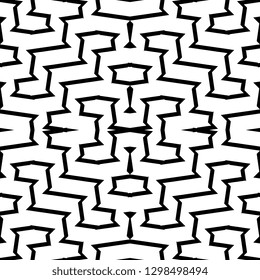 Geometric abstract seamless pattern vector illustration with ornamental illusion lines rhombus design for wallpaper background and fashion textile print wrapping.