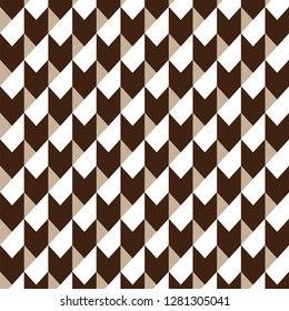 Geometric abstract seamless pattern whit Brown and White background vector for print.