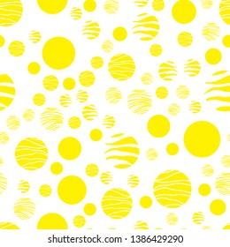 Geometric abstract seamless pattern with yellow circles. Pattern for fashion,wallpaper,paper. Vector illustration.