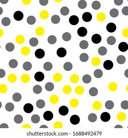 Geometric abstract seamless pattern with yellow circles. Pattern for fashion,wallpaper,paper. Vector illustration.