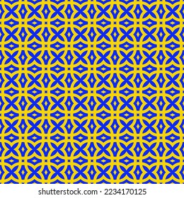 Geometric abstract seamless pattern, with yellow and blue contast matching color, for fabric texture, fashion designer, wallpaper home decorating