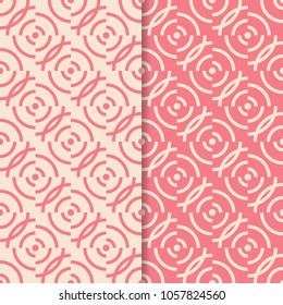 Geometric abstract seamless patterns. Backgrounds for wallpapers, textile