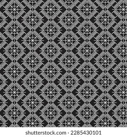 geometric abstract seamless patterns, hexagonal graphic design modern shape, line, black and white isometric wallpaper print vector background 