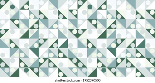 Geometric abstract seamless repeat vector pattern background, geometric shapes green wallpaper