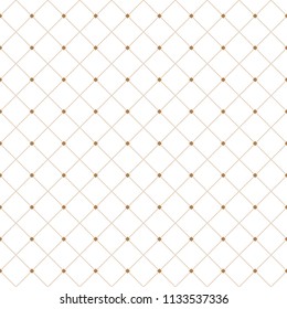 Geometric abstract seamless repeating vector ornament with diagonal dotted lines squares. Geometric luxury background. Vector and illustration. Modern stylish texture.