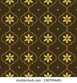 Geometric abstract seamless tiles pattern. golden background. Abstract art deco seamless luxury background. Vector illustration