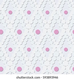 geometric abstract seamless vector  pattern with circles and dots in a light  color