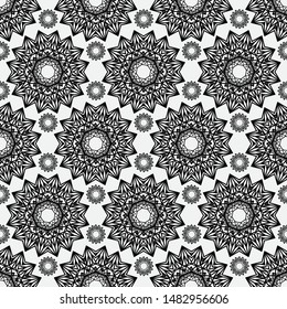 Geometric abstract seamless vector symmetric pattern.