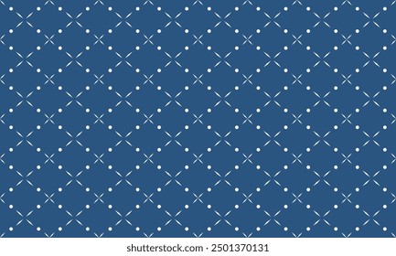 geometric abstract shape art in seamless pattern style illustration in blue background.