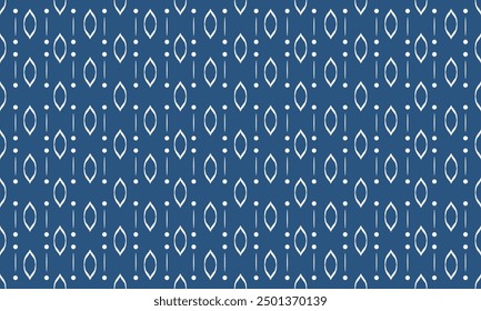 geometric abstract shape art in seamless pattern style illustration in blue background.