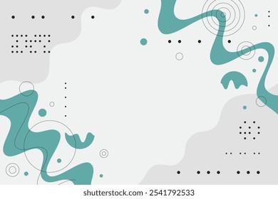 Geometric abstract shape background. Tosca, Grey, White color. Trendy design element. Brutalism style.