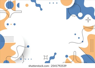 Fondo de forma abstracta geométrica. Color amarillo, azul, blanco. Elemento de diseño de moda. Estilo de brutalismo.