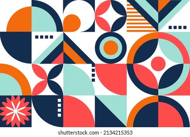 Geometric abstract shape. Collection of posters and banners for website. Triangles, ovals and circles. Bright organic patterns, icons. Modern style and trends. Cartoon flat vector illustration