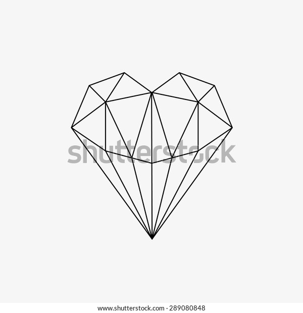 Geometric Abstract Shape Heart Line Art Stock Vector (Royalty Free