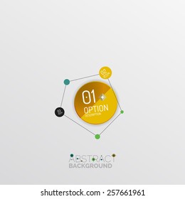 Geometric abstract shape infographic layouts, colorful buttons with text