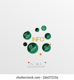 Geometric abstract shape infographic layouts, colorful buttons with text