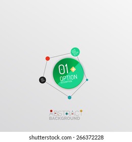 Diseños infográficos de formas geométricas abstractas, botones coloridos con texto
