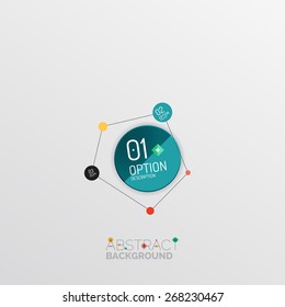 Geometric abstract shape infographic layouts, colorful buttons with text