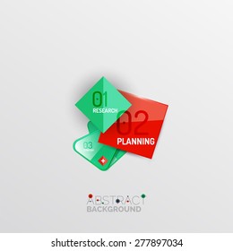 Geometric abstract shape infographic layouts, colorful buttons with text