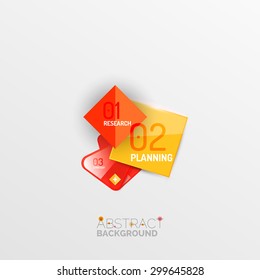 Geometric abstract shape infographic layouts, colorful buttons with text
