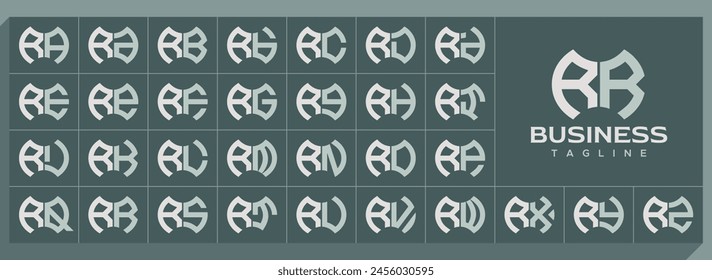 Letra geométrica abstracta de la forma R RR logo conjunto de Vector